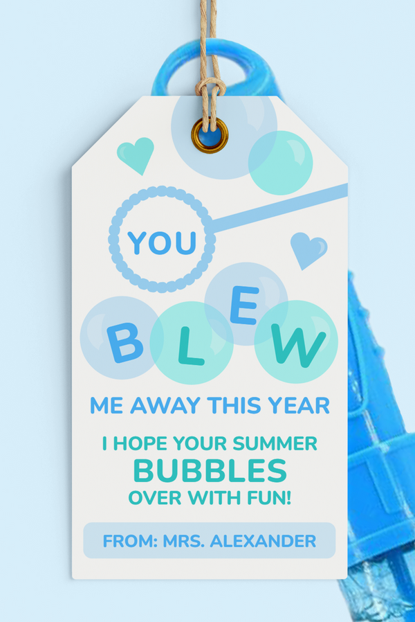 Bubble Wand Gift Tags for Students