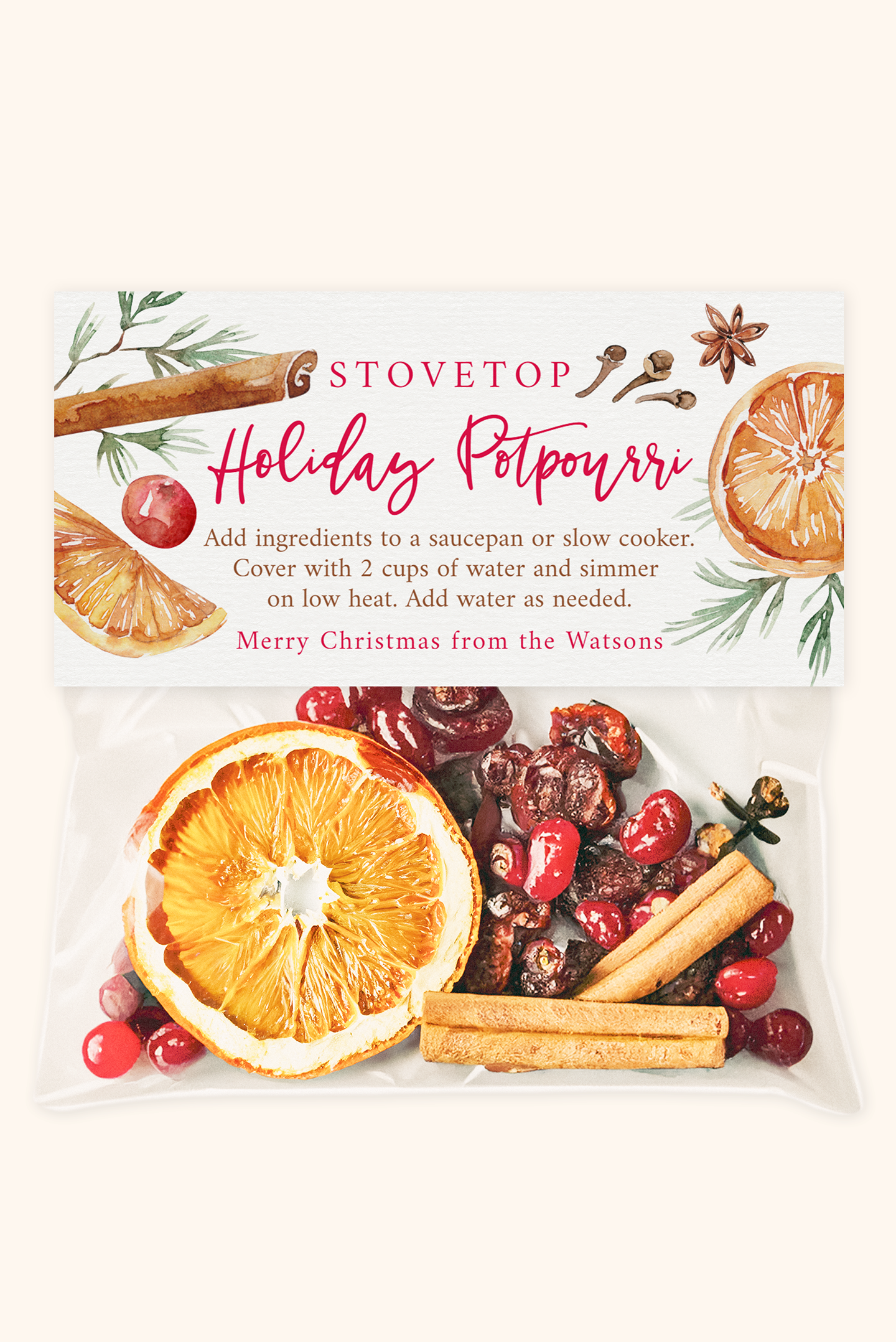 Holiday Stovetop Potpourri (with FREE printable tag) • Domestic