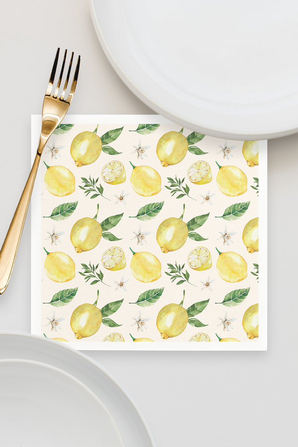 Lemon Pattern Napkins Printed