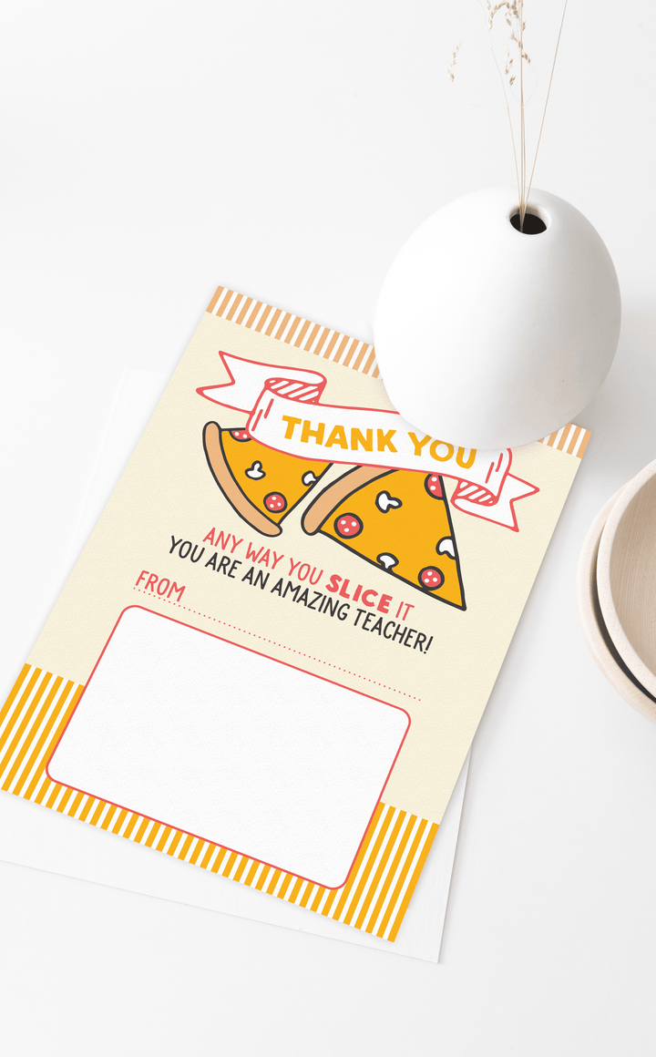 Pizza Teacher Thank You Gift Card Holder - ARRA Creative