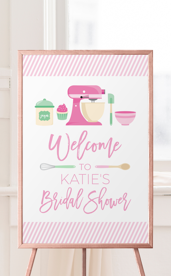 Baking Bridal Shower Welcome Sign for Stock the Kitchen Bridal Shower