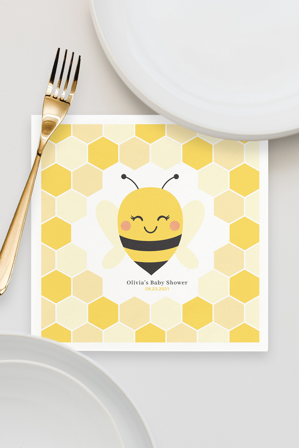 Bee Baby Shower Napkins Printed