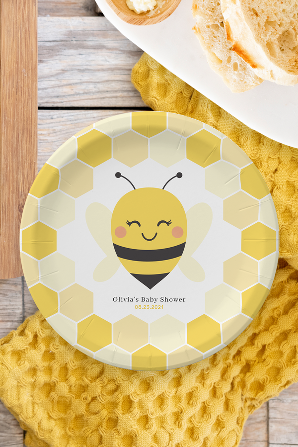 Bee Baby Shower Paper Plates