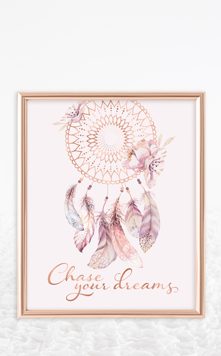 Chase Your Dreams Dream Catcher Sign for Nursery or Baby Shower Decor