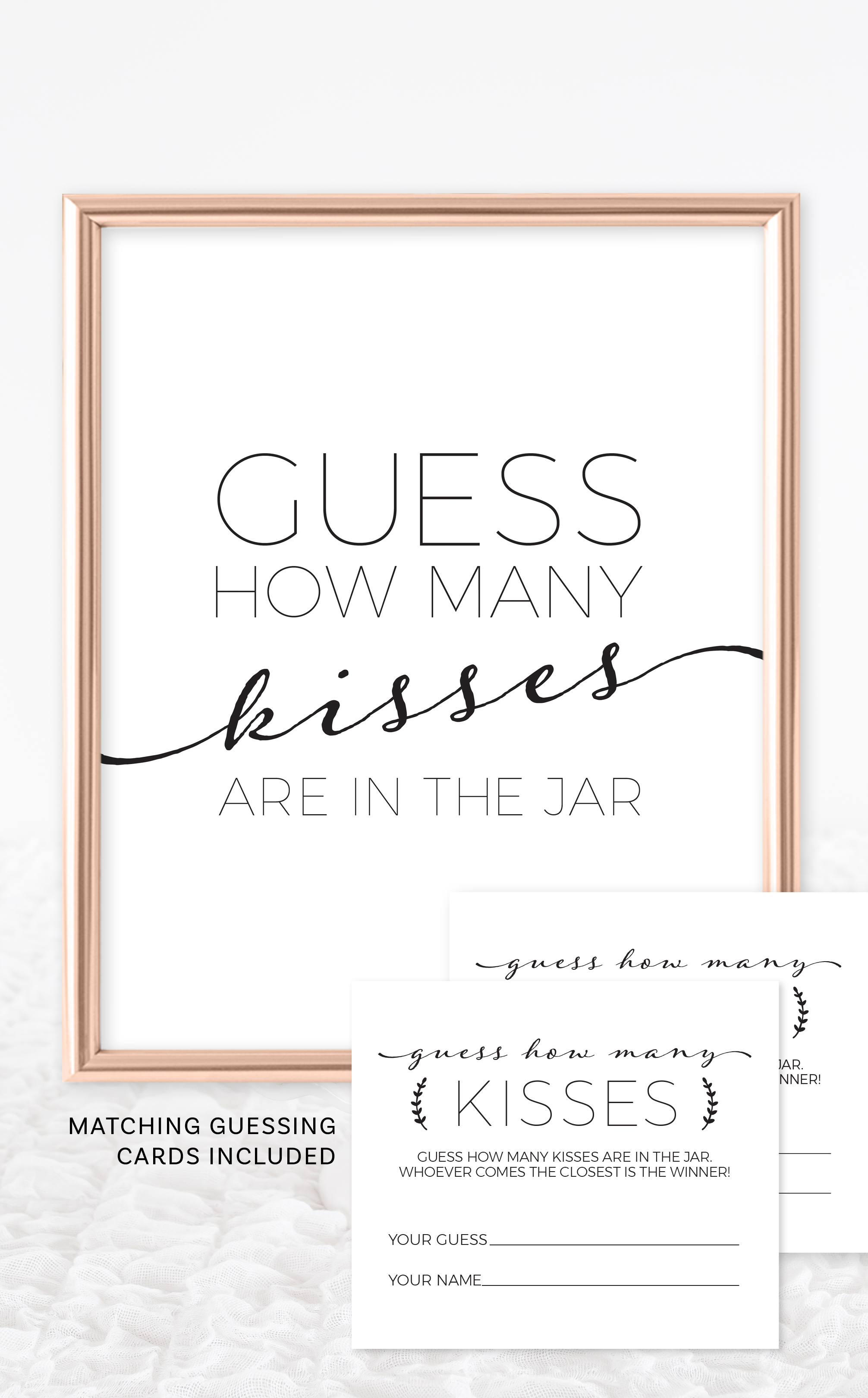 Guess How Many Kisses guess how many kisses bridal shower game – arra creative