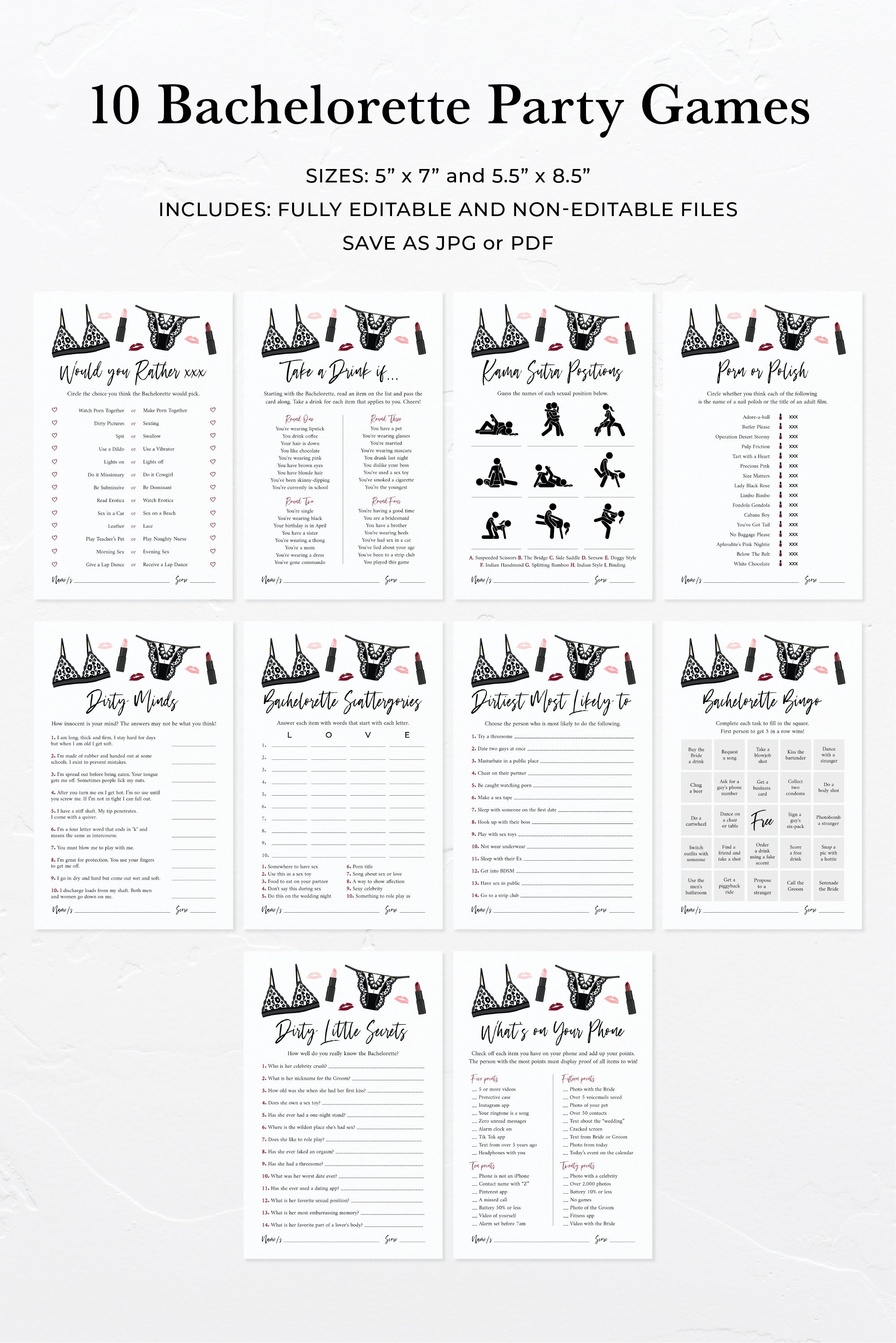 printable-lipstick-and-lingerie-bachelorette-party-games-bundle-arra-creative for Free Printable Dirty Bachelorette Party Games Printable Lipstick and Lingerie Bachelorette Party Games Bundle – ARRA Creative for Free Printable Dirty Bachelorette Party Games
