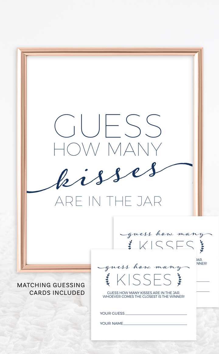Guess How Many Kisses Bridal Shower Game - ARRA Creative