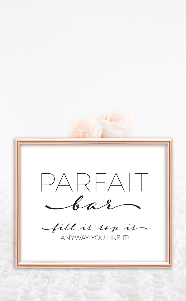 Printable Bridal Shower Parfait Bar Sign - ARRA Creative