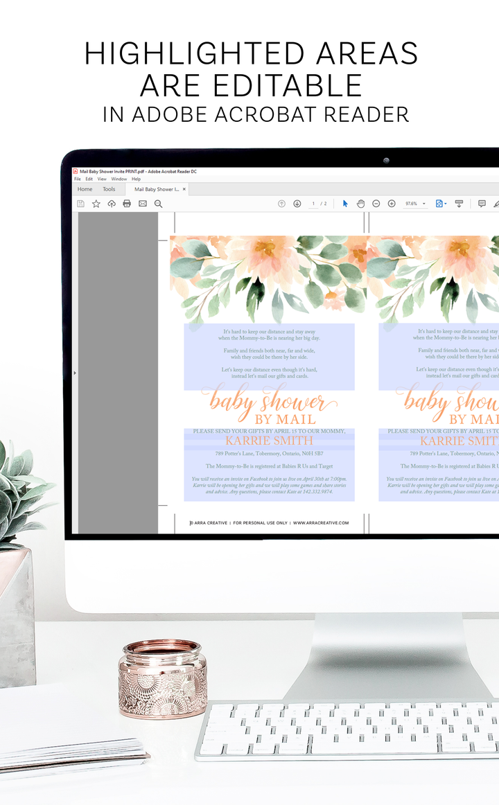 Baby Shower by Mail Invitation - ARRA Creative