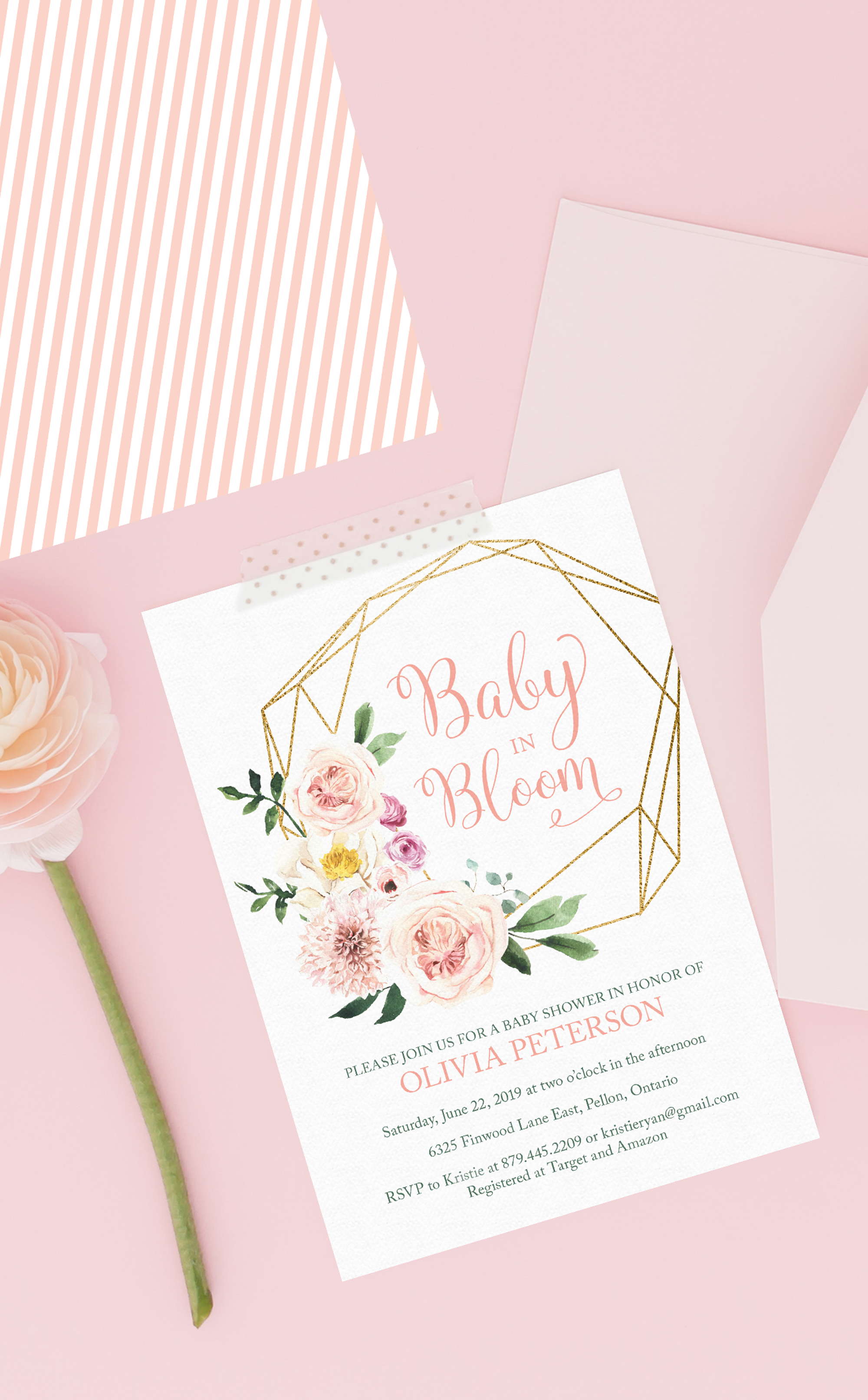 Bloomful Shower Baby Shower Invitation