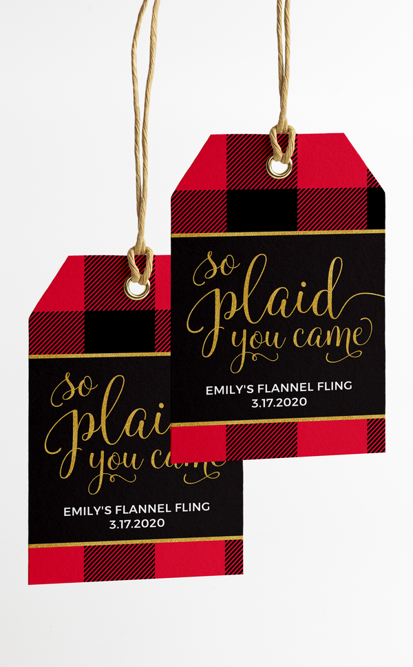 So Plaid you Came Printable Thank You Tags for Flannel Party Favours
