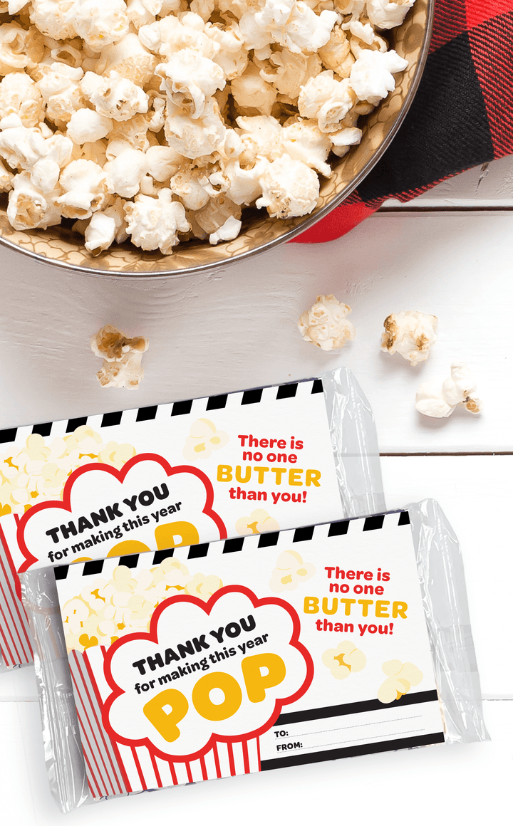 End of Year Student Gifts from Teacher - Popcorn Wrapper Thank You Gift Card - Classroom Gift