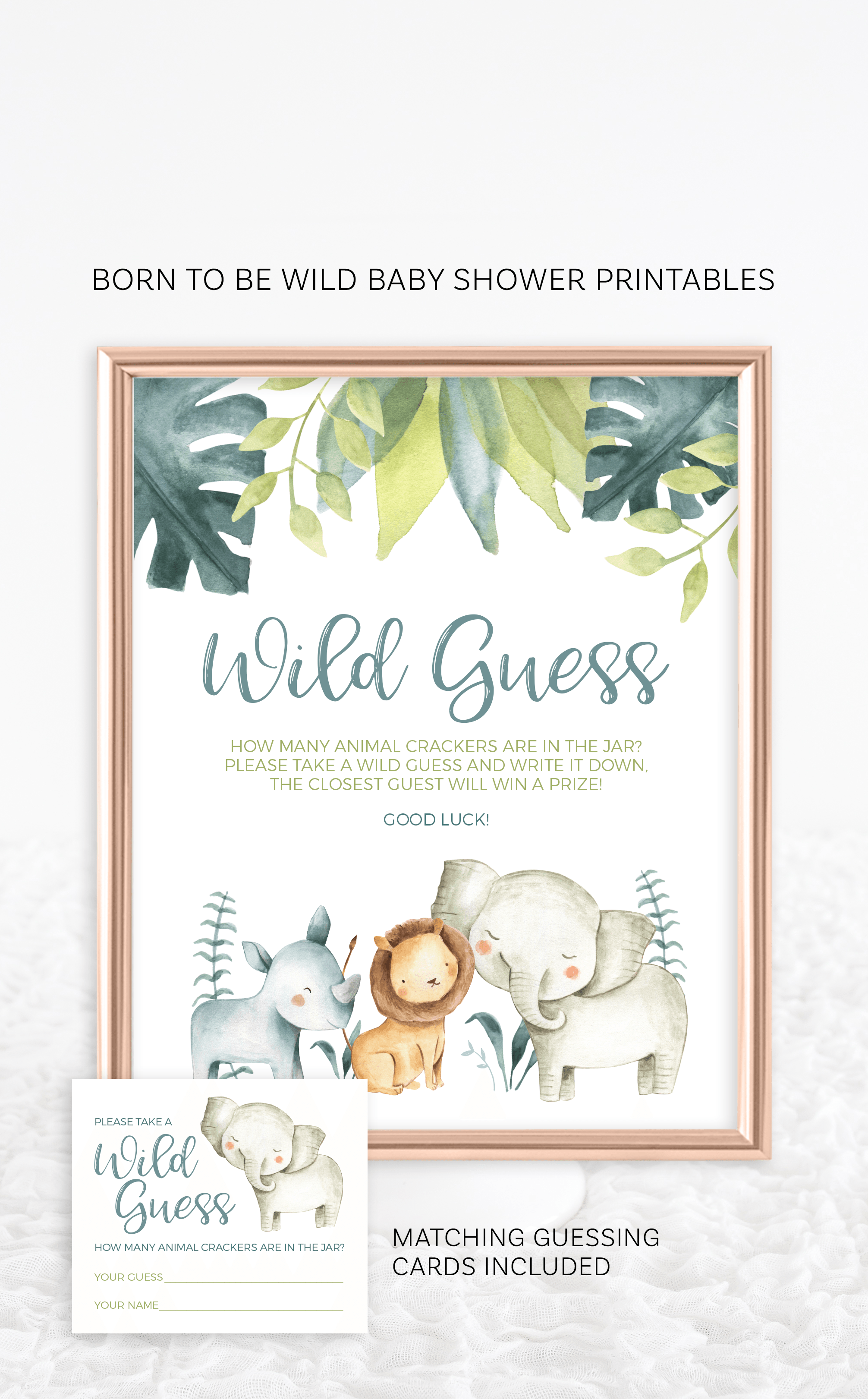 Take a Wild Guess Safari Animals Baby Shower Game – ARRA Creative
