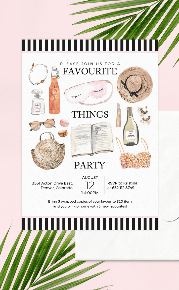 Favourite Things Summer Party Invitation - ARRA Creative
