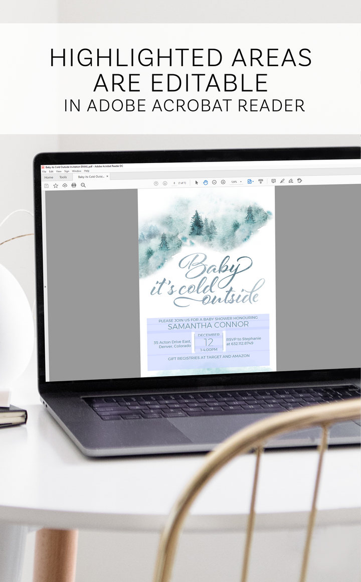 Baby it's Cold Outside Printable Baby Shower Invitation you can Personalize