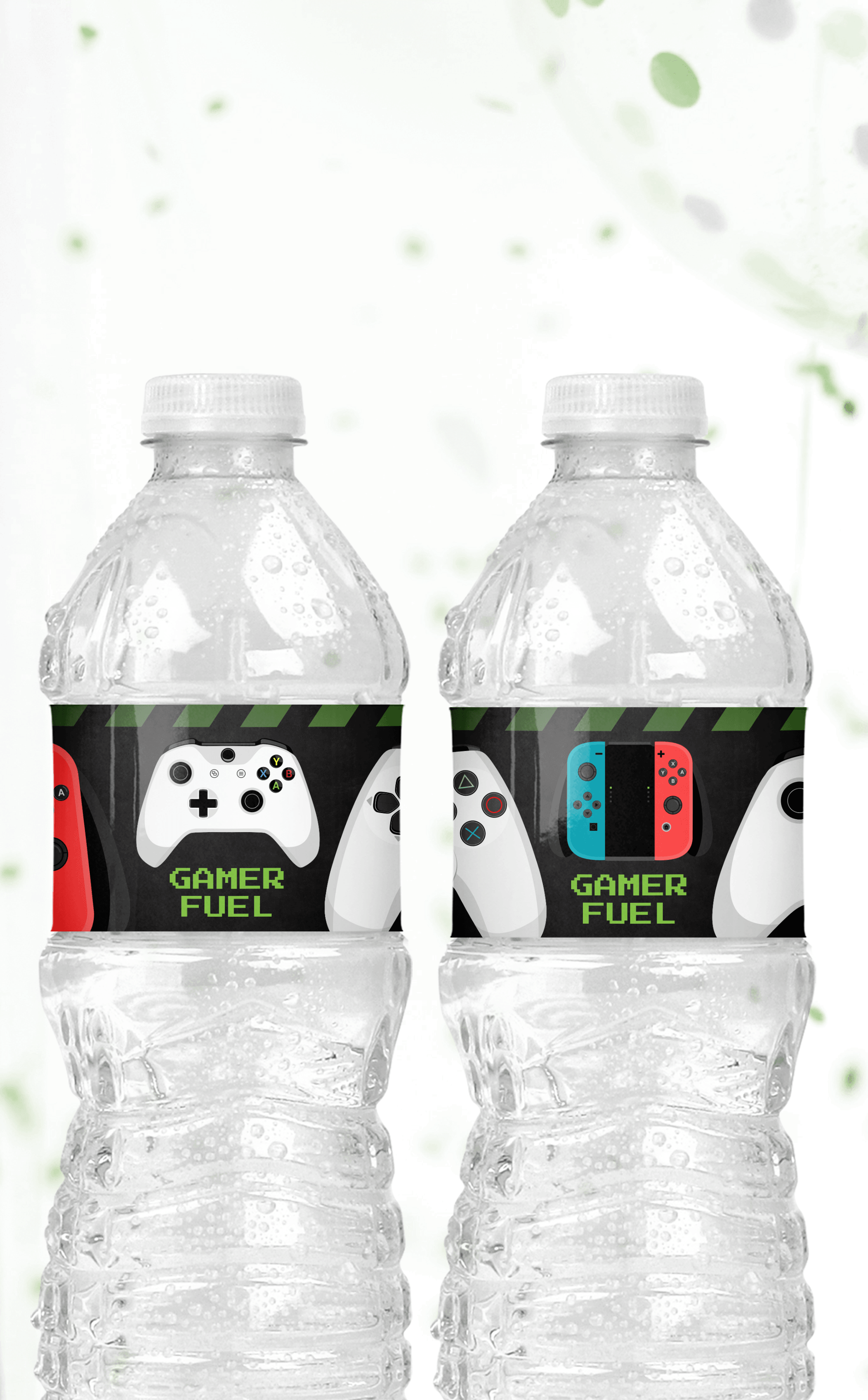 Personalized Planet Water Bottles N/a - Black & Green Gamer