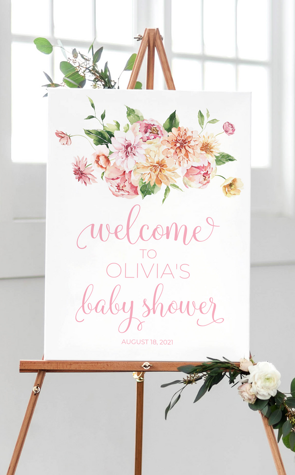 Baby in Bloom Baby Shower Decorations | Printable Welcome Sign - ARRA Creative
