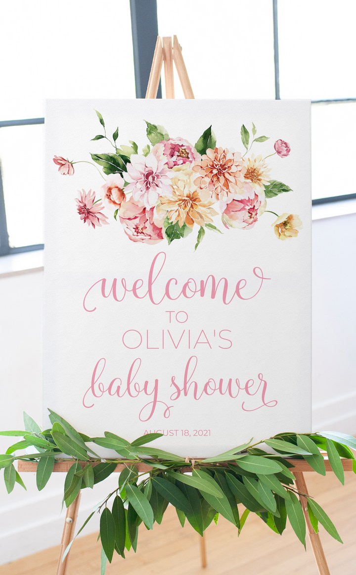 Baby in Bloom Welcome Sign - ARRA Creative
