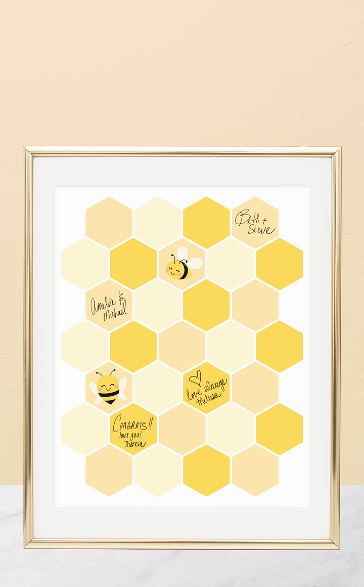 Bee Baby Shower Guest Book Sign - ARRA Creative