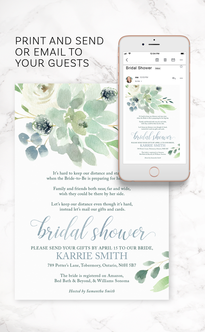 Social Distancing Bridal Shower Invitation - ARRA Creative
