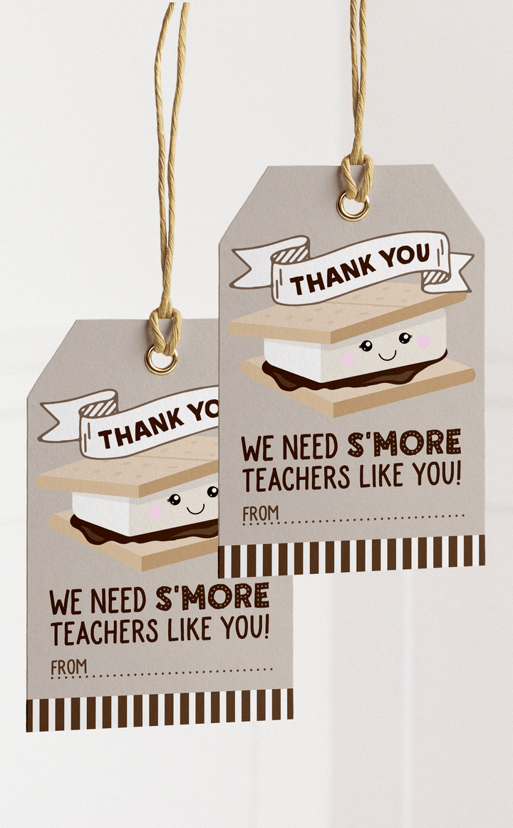 Teacher Appreciation Gift for End of Year S'more Gift Tags