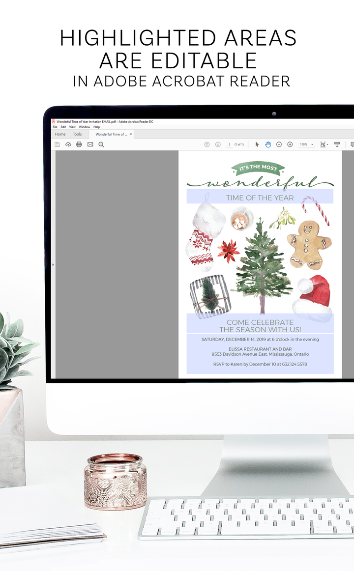 Most Wonderful Time of the Year Christmas Party Invitation - ARRA Creative