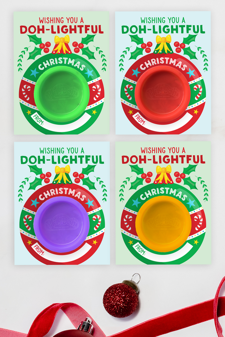 Play Doh Christmas Cards for Kids - ARRA Creative