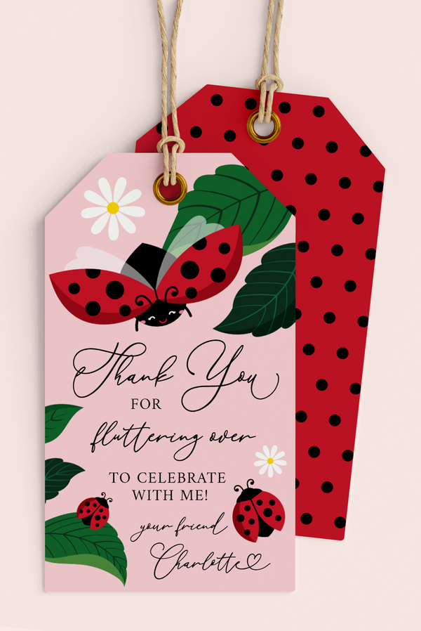 Ladybug Thank You Gift Tags