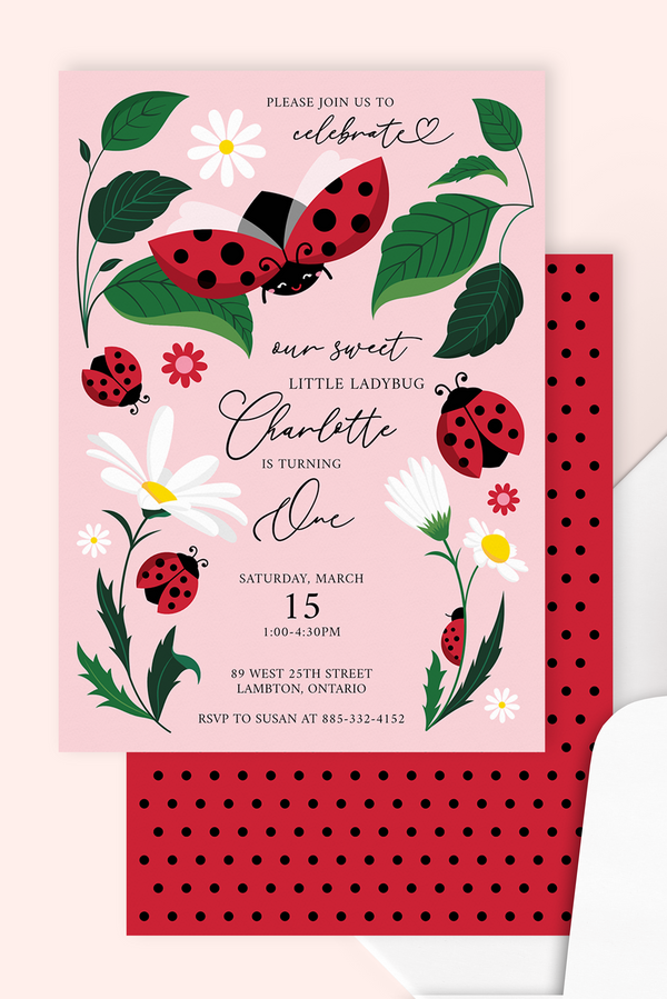 Ladybug Birthday Party Invitation