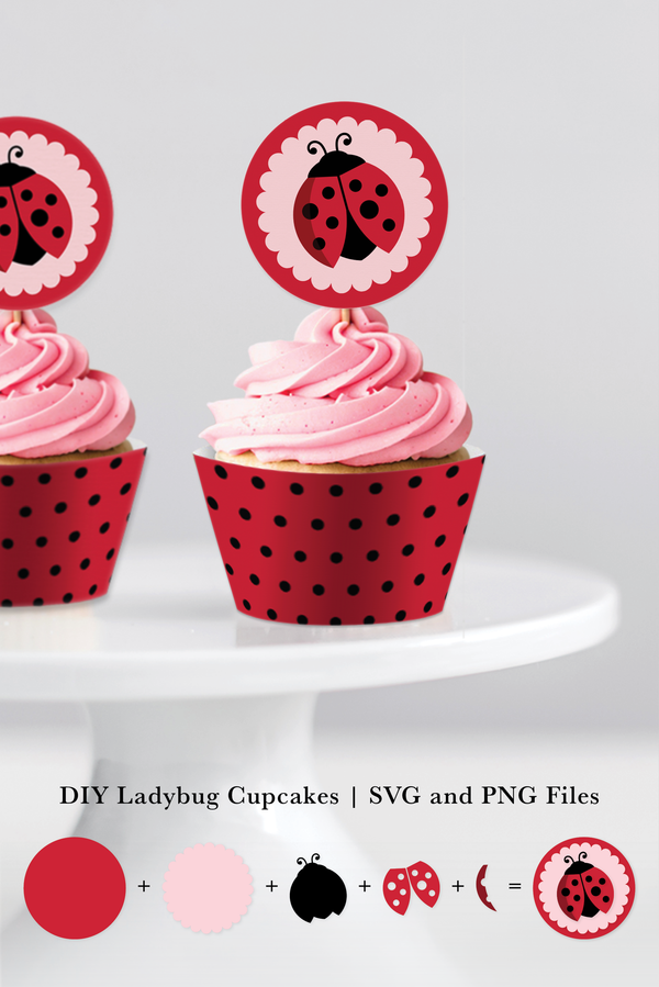 Ladybug Cupcakes SVG Files
