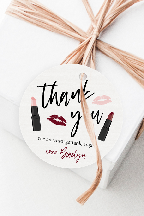 Lipstick Party Favor Tags