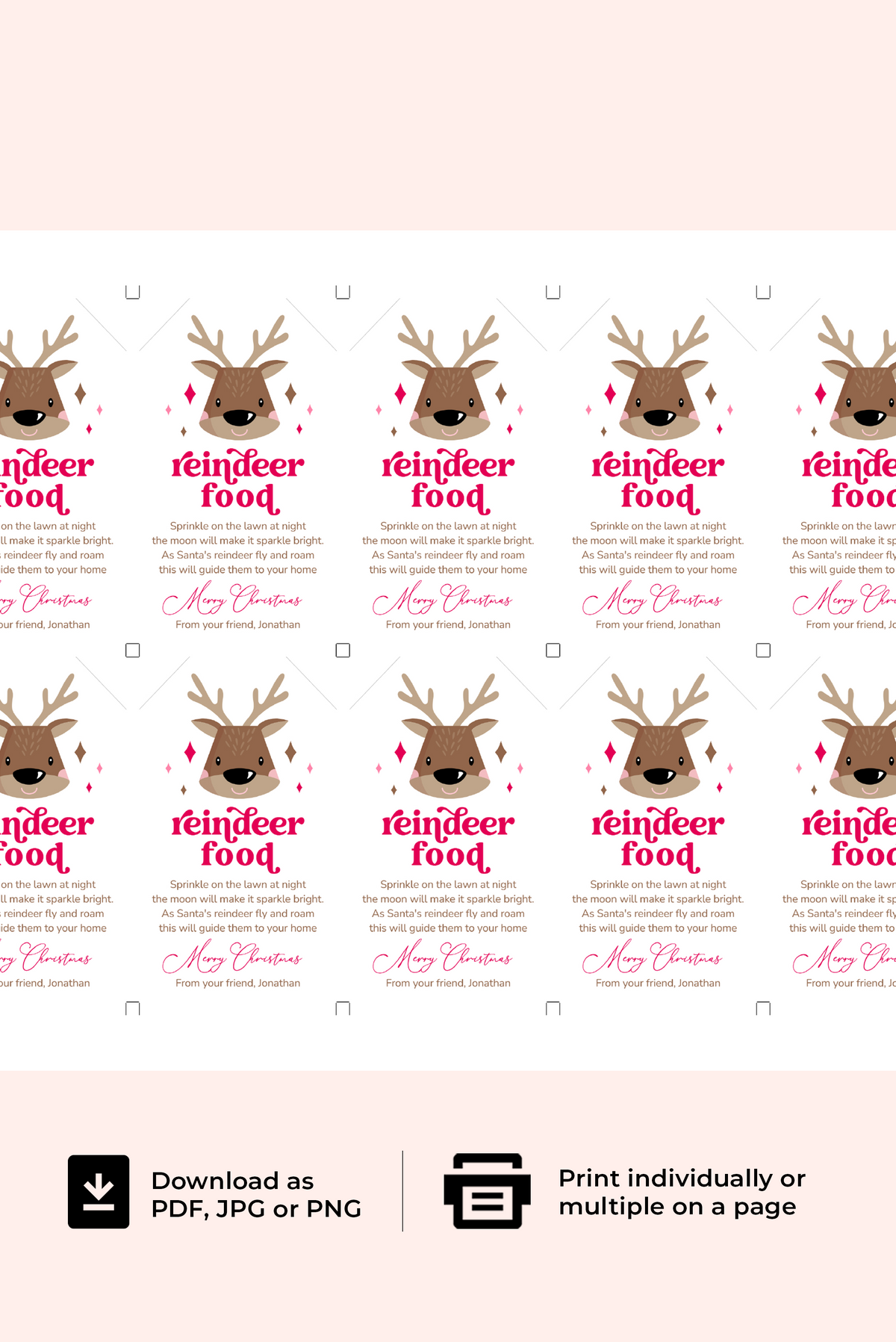reindeer labels printable