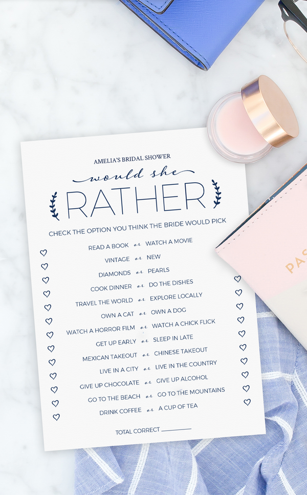 Navy Would She Rather Bridal Shower Game - ARRA Creative