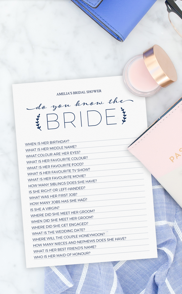 Navy How Well Do You Know the Bride Game - ARRA Creative