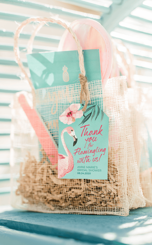 Flamingo Thank You Tags for Party Favours - ARRA Creative