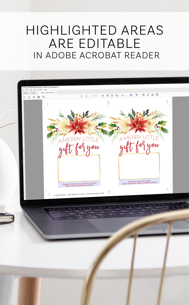 Printable Christmas gift card holder - A Merry Little Gift For You