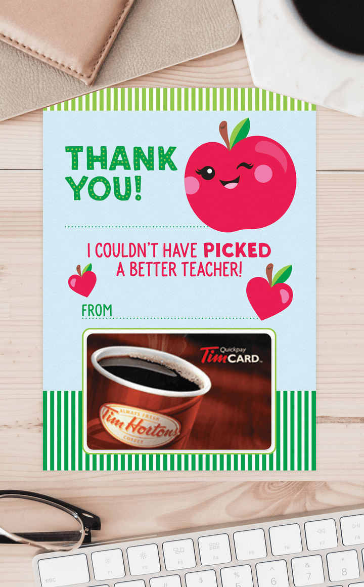 Apple Teacher Thank You Gift Card Holder and Tags - ARRA Creative