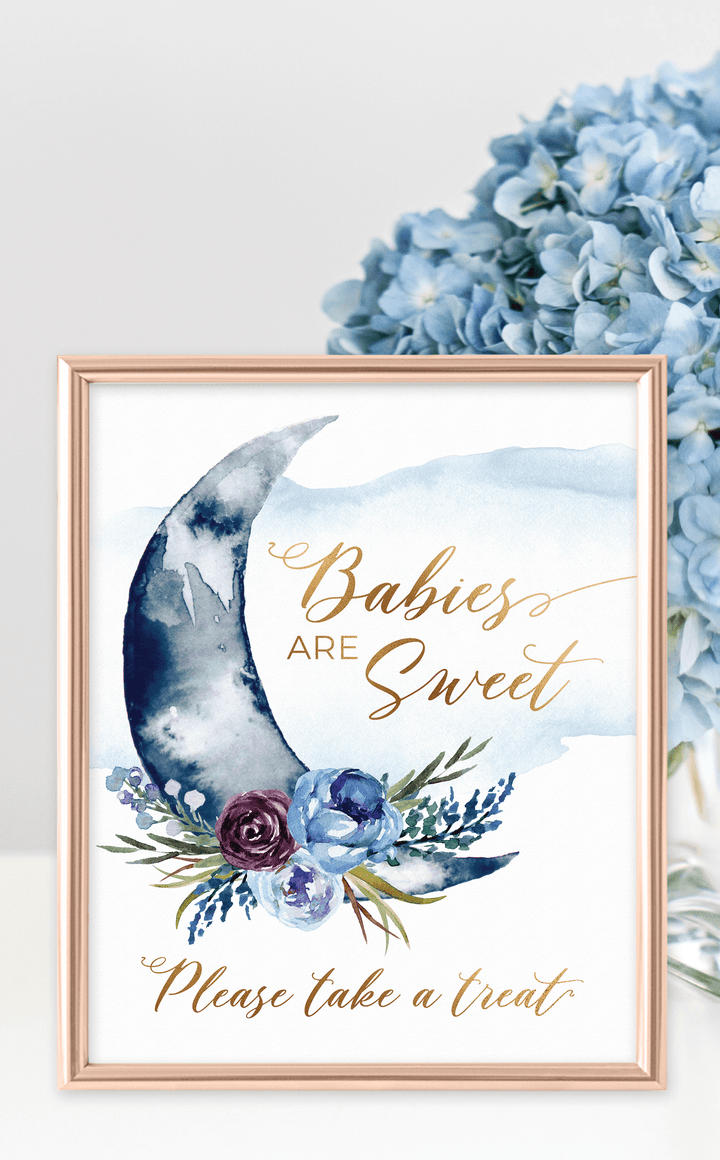 Over the Moon Baby Shower Babies are Sweet Sign - ARRA Creative