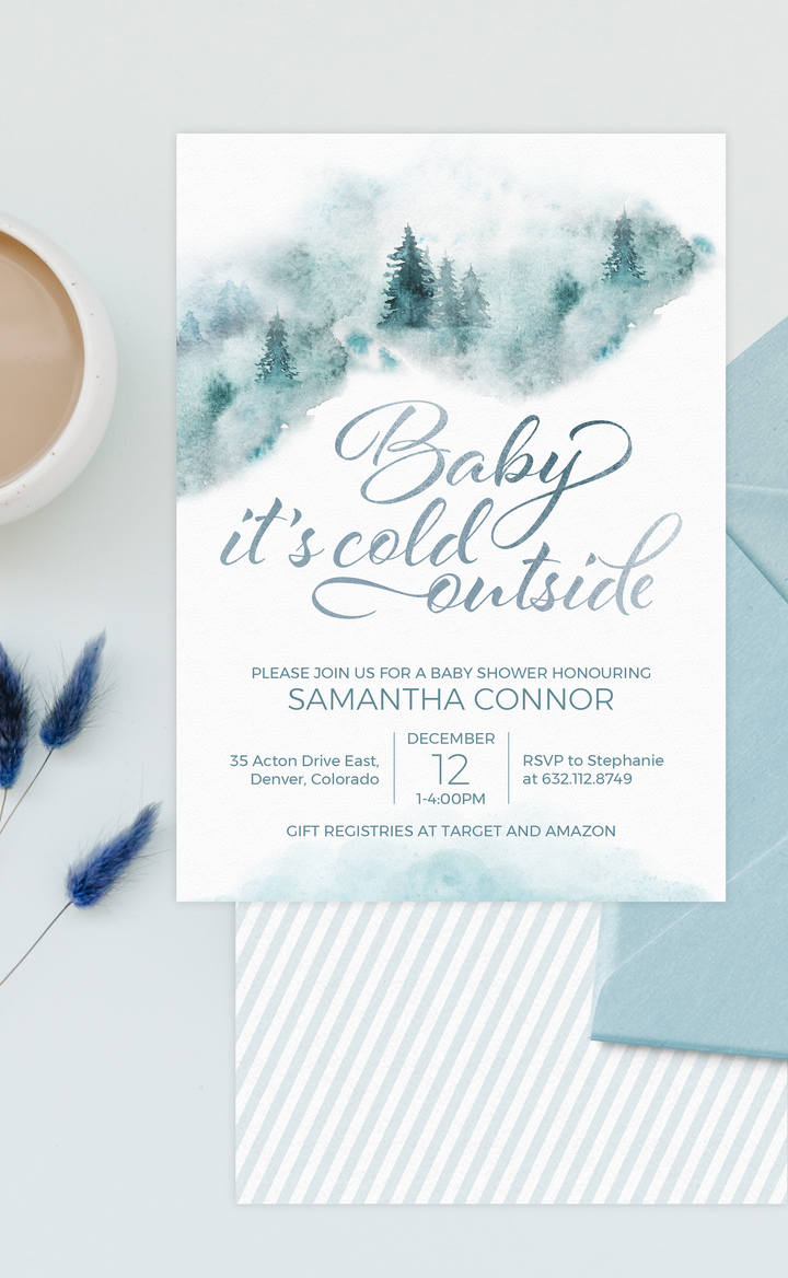 Baby it's Cold Outside Printable Baby Shower Invitation