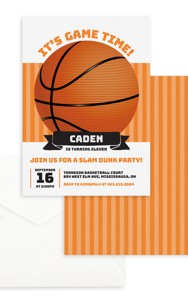Slam Dunk Basketball Birthday Party Invitation - ARRA Creative