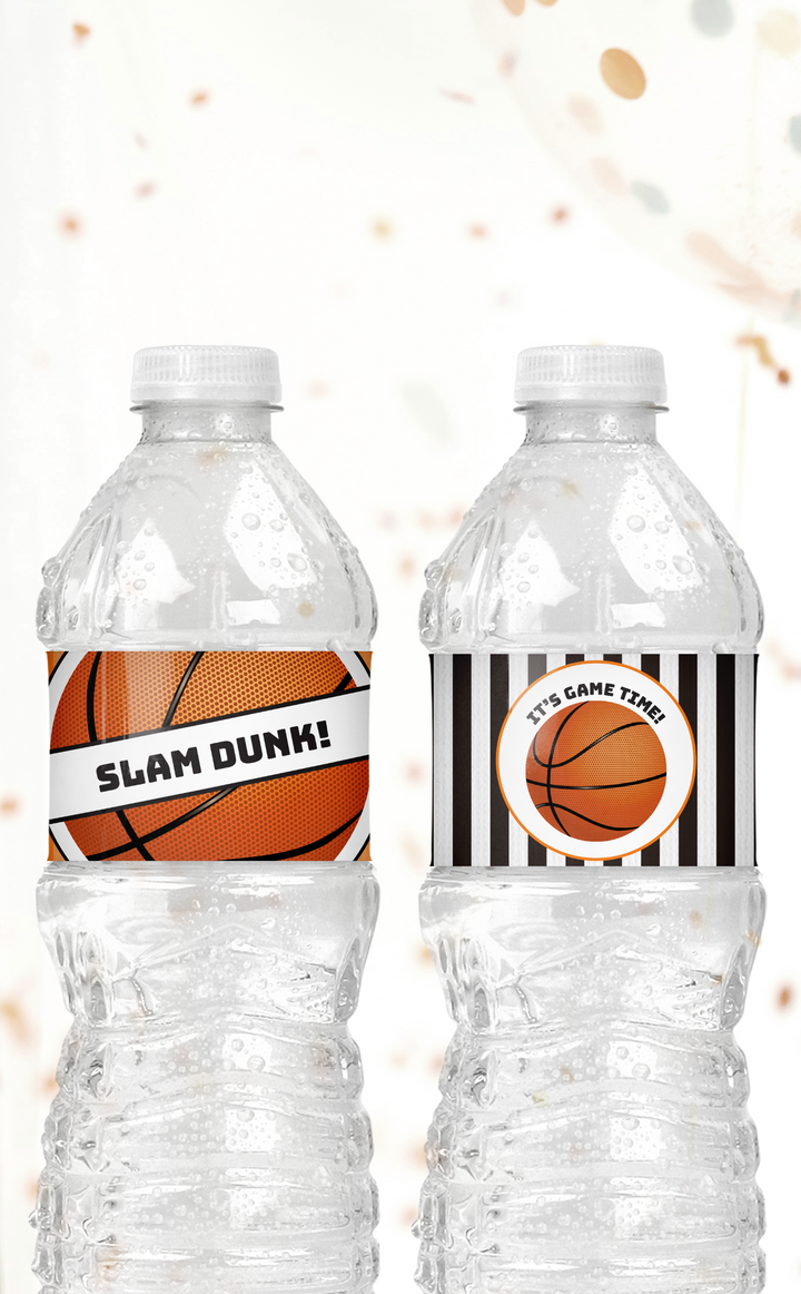 Printable Basketball Water Bottle Labels - ARRA Creative