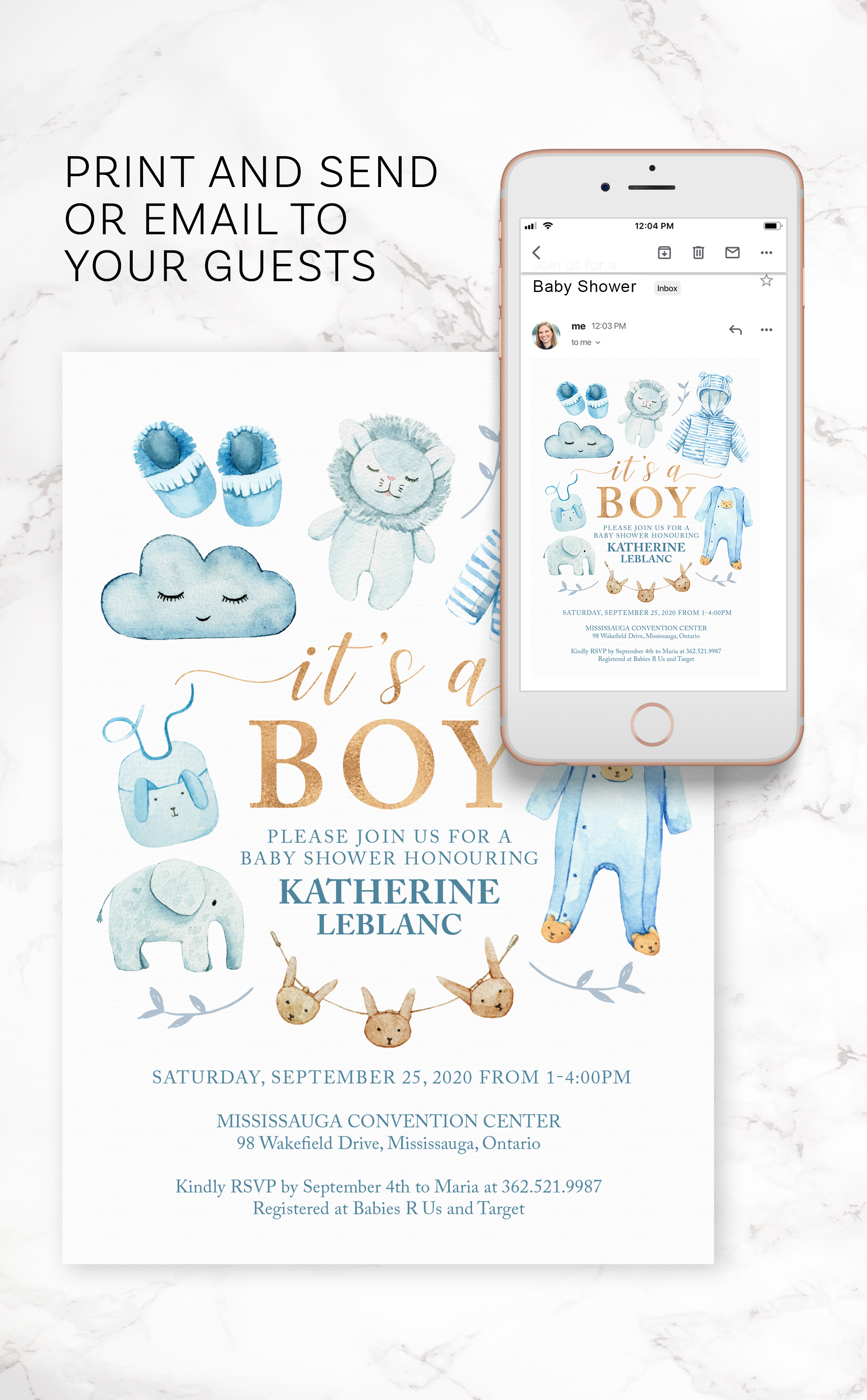 It's a Boy Baby Shower Invitation – ARRA Creative