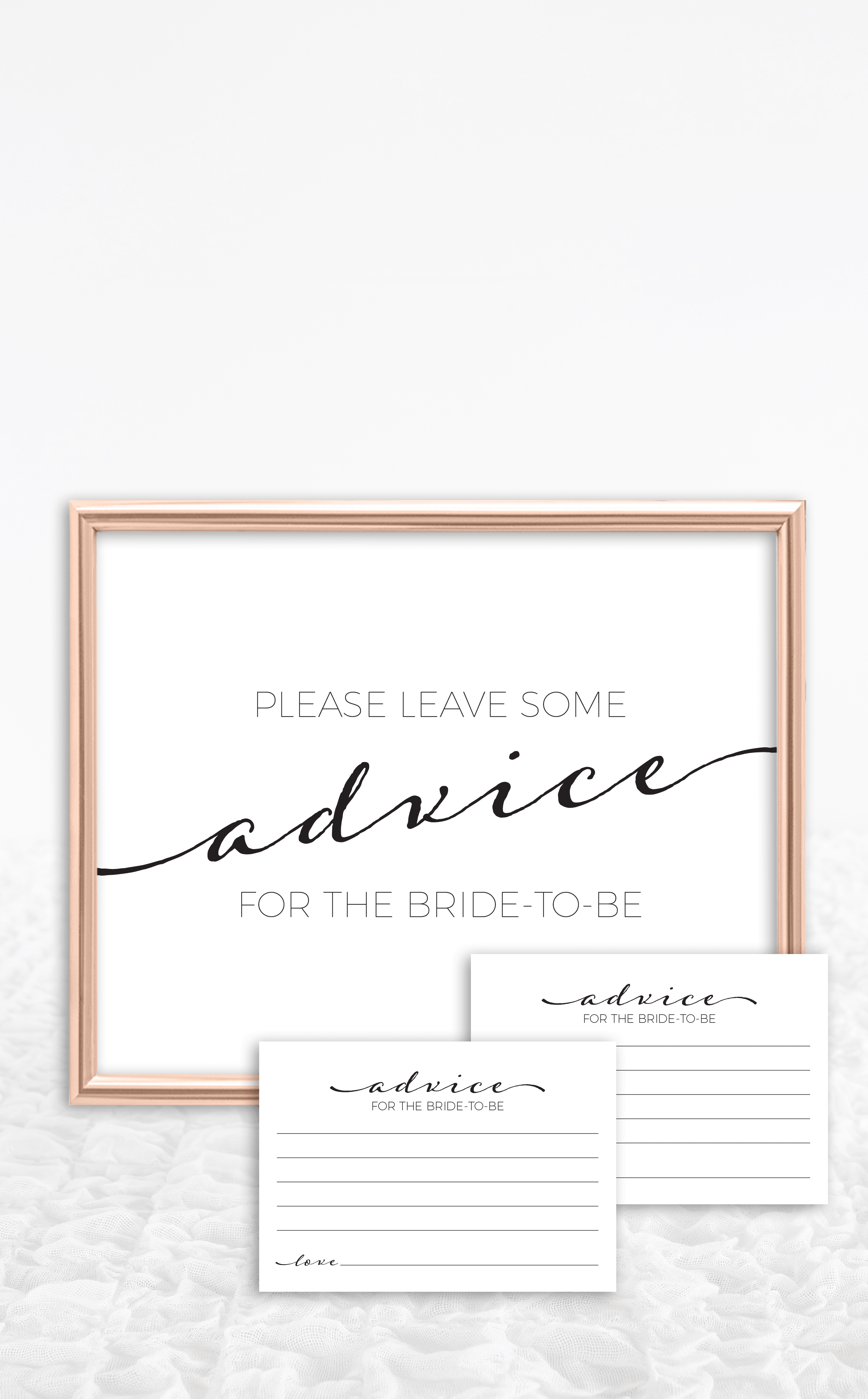 Printable Bridal Shower Advice Cards and Sign – ARRA Creative Printable Bridal Shower Advice Cards and Sign – ARRA Creative