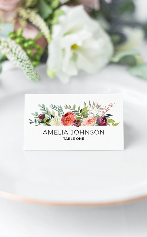 Burgundy Floral Seating Cards Template | Fall Bridal Shower Ideas – ARRA Creative burgundy-floral-seating-cards-template-fall-bridal-shower-ideas-arra-creative