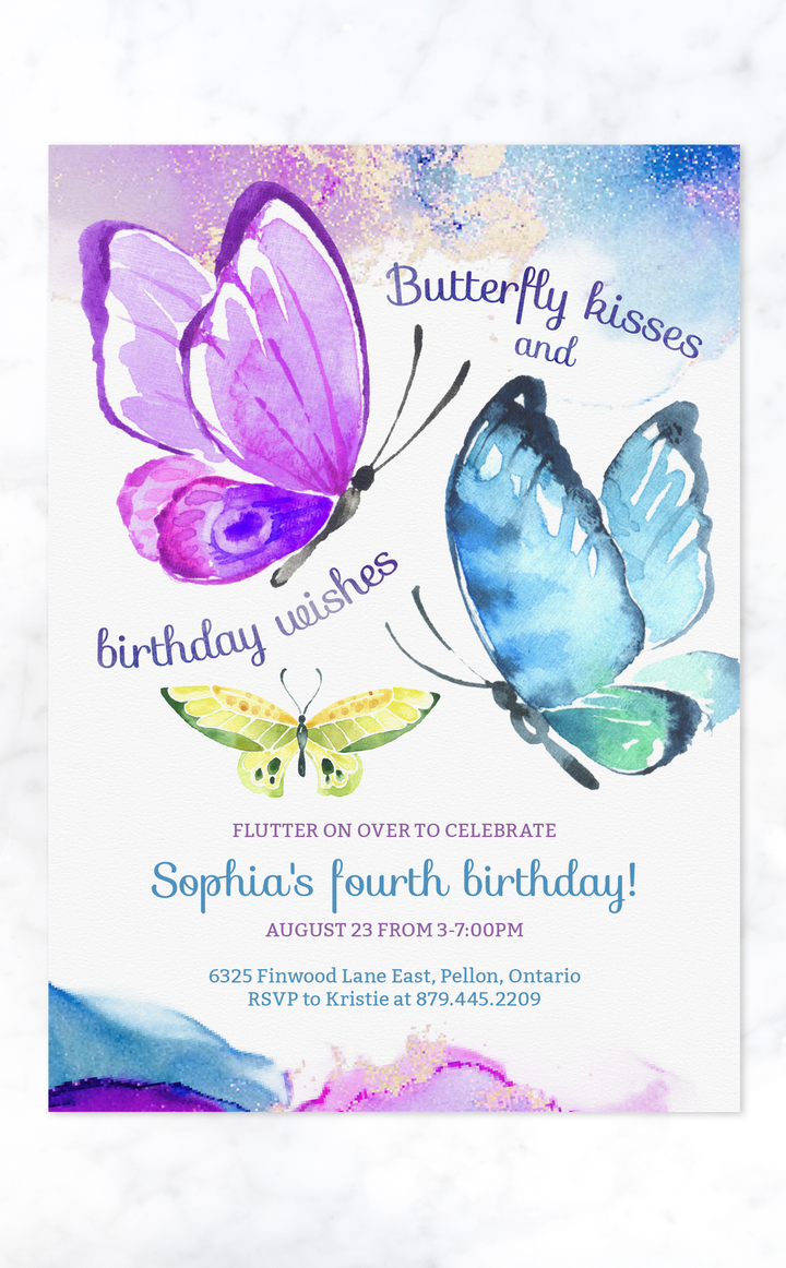Butterfly Birthday Party Invitation - ARRA Creative