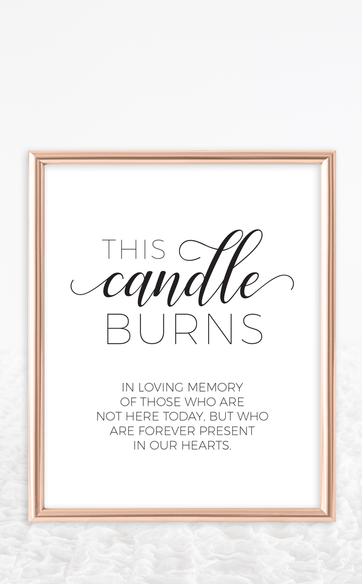 This Candle Burns in Loving Memory Wedding Sign - ARRA Creative