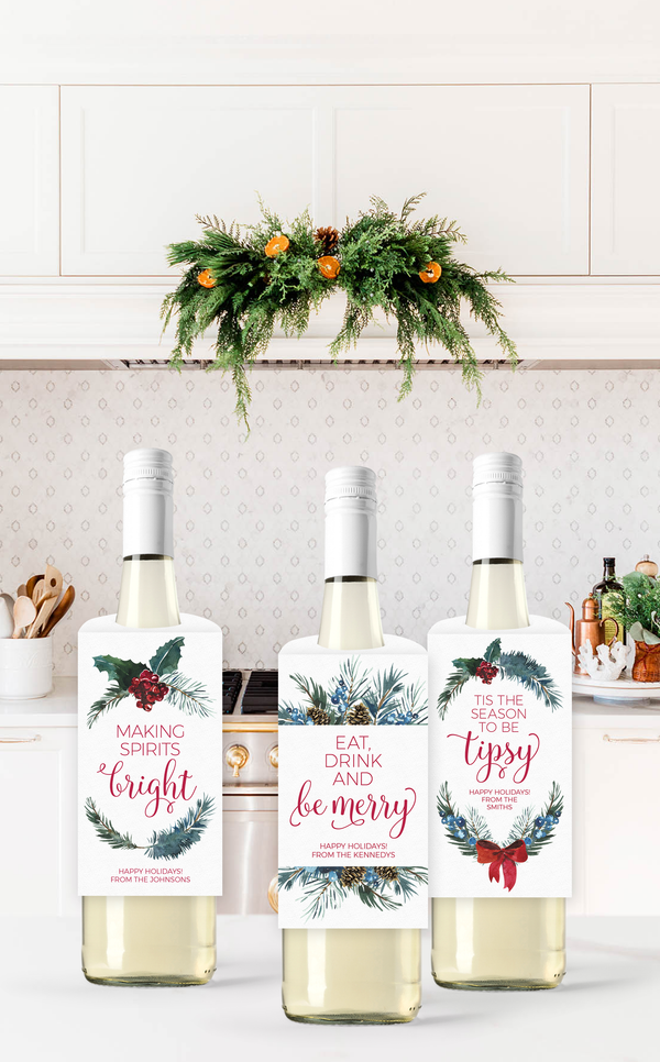 Printable Christmas Wine Bottle Gift Tags | Making Spirits Bright
