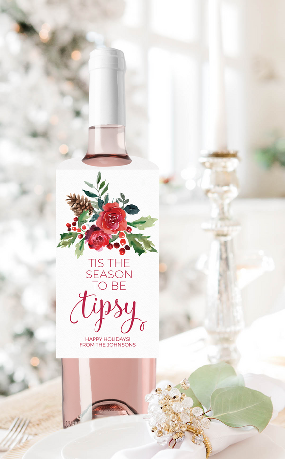 Printable Christmas Wine Bottle Gift Tags | Holiday Hostess Gift – ARRA ...