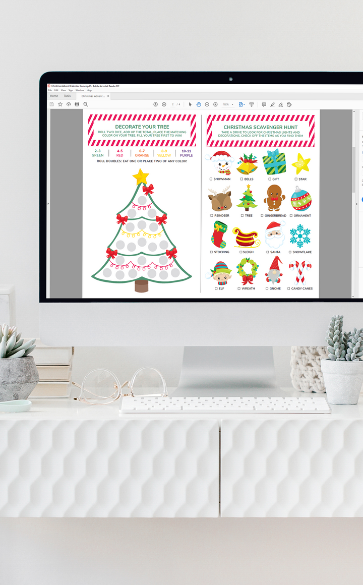 DIY Printable Christmas Activities Advent Calendar and Christmas Games for Kids