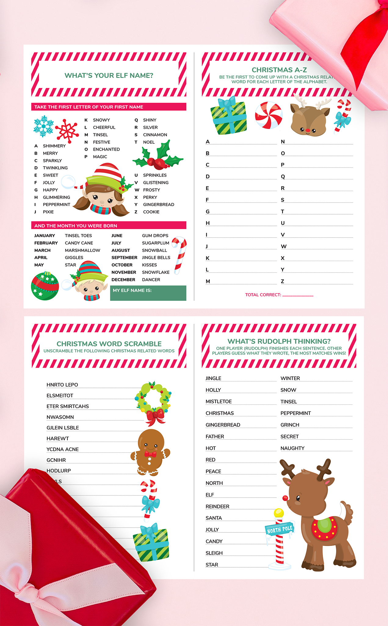 Printable Christmas Games for Kids | Family Christmas Games – ARRA Creative